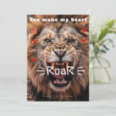 Jij laat mijn hart grappig brullen op valentijnsda feestdagenkaart (Staand voorkant)
