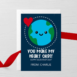 Jij laat mijn hart rond de aarde draaien Valentijn Notitiekaartje