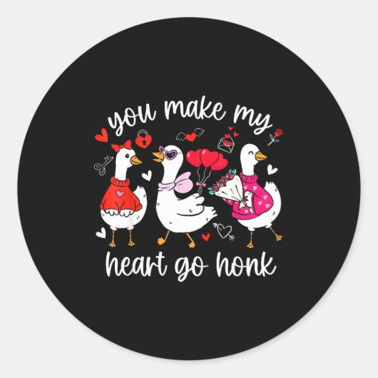 Jij laat mijn hart toeteren Funny Grappige Valenti Ronde Sticker (Voorkant)