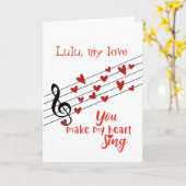 Jij laat mijn hart zingen op Valentijnsdag Kaart (Gele Bloem)