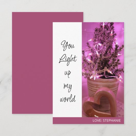 Jij laat mijn wereld schitteren Valentijnsdag kaar Notitiekaartje (Voorkant / Achterkant)