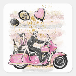 Jij laat mijn wereld schudden | Koppel Motor Subli Vierkante Sticker