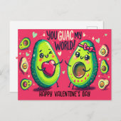 Jij leidt mijn wereld grappige avocado Valentijnsd Briefkaart (Voorkant / Achterkant)