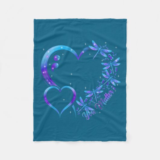 Jij Libelle Zelfmoordpreventie Bewustzijn Mannen V Fleece Deken (Voorkant)