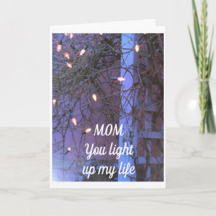 JIJ LICHT MIJN LEVEN OP ***MOM*** FEESTDAGEN KAART