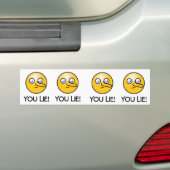 Jij Lieg Emoticon Bumpersticker (Op auto)