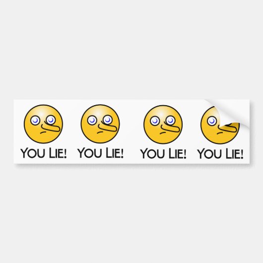 Jij Lieg Emoticon Bumpersticker (Voorkant)