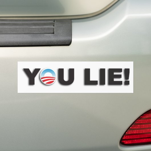 Jij liegt! bumpersticker (Op auto)