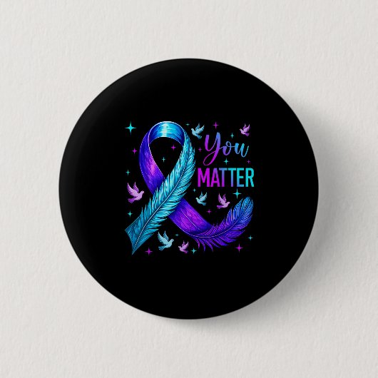 Jij Lint Vogel Suïcidepreventie Bewustzijn Ronde Button 5,7 Cm (Voorkant)