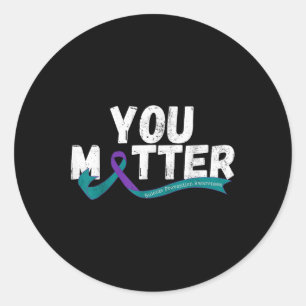 Jij Lint Zelfmoordpreventie Bewustzijn Semicolon Ronde Sticker