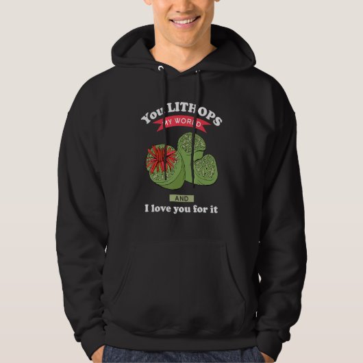 Jij Lithops Mijn Wereld Lithops Succulent Plant Hoodie (Voorkant)