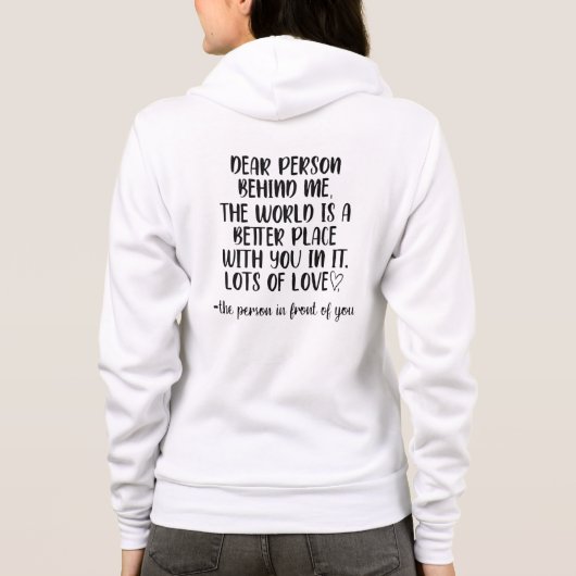 Jij maakt de wereld beter hoodie (Achterkant)