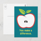 Jij maakt het verschil met een appel briefkaart (Voorkant / Achterkant)