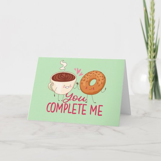 Jij Maakt Me Compleet Mooie Donut Grappige Valenti Feestdagen Kaart (Voorkant)