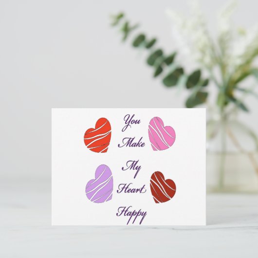 Jij maakt mijn hart gelukkig feestdagenkaart (Staand voorkant)