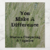 Jij Maakt Verschil Woestijn Gras Bedankt Medewerke Wijn Etiket (Enkel label)