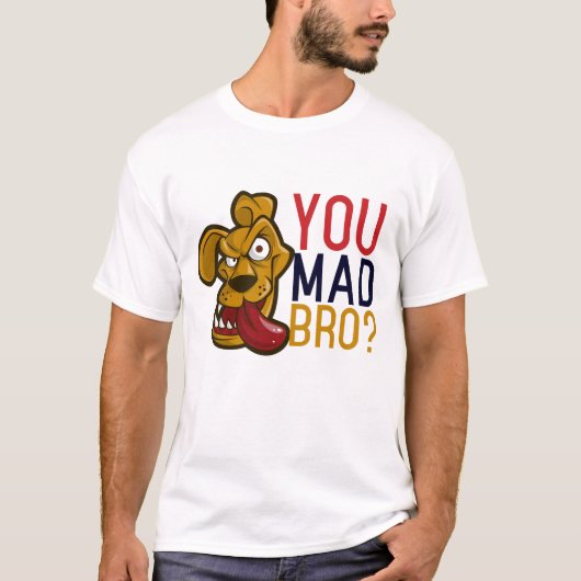 Jij Mad Bro Funny Dog Cartoon Face T-shirt (Voorkant)