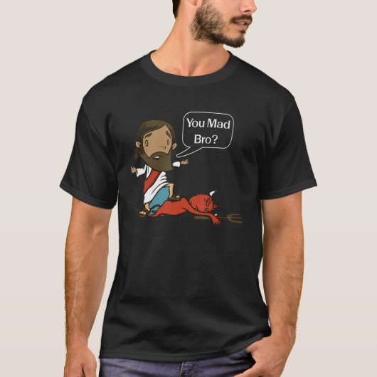Jij Mad Bro Jesus Devil Christelijk T-shirt (Voorkant)