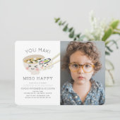 Jij Maki Miso Happy Soup Sushi Roll Foto Verjaarda Kaart (Staand voorkant)