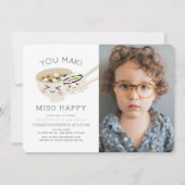 Jij Maki Miso Happy Soup Sushi Roll Foto Verjaarda Kaart (Voorkant)