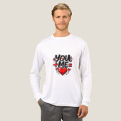 Jij + Mij = Liefde Valentijns Koppel Tri-Blend Shirt (Voorkant)