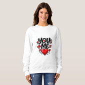Jij + Mij = Liefde Valentijns Koppel Trui (Voorkant volledig)