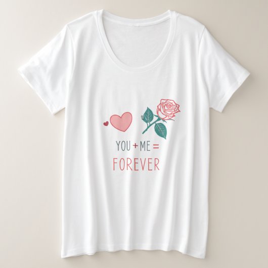 Jij + Mij = Voor Altijd! Dames T-Shirt Plus Size (Design voorkant)