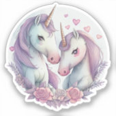 Jij, mijn liefde, bent een echte unicorn Classic R Sticker (Voorkant)