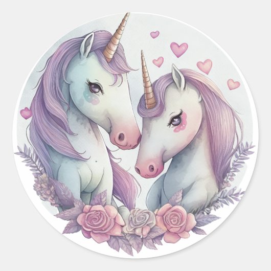 Jij, mijn liefste, bent een echte unicorn ronde sticker (Voorkant)