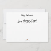 Jij monster! Halloweenfeest Kaart (Achterkant)