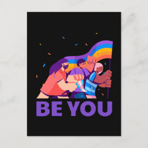 Jij ook. LGBT+Pride. Regenboogvlag Briefkaart
