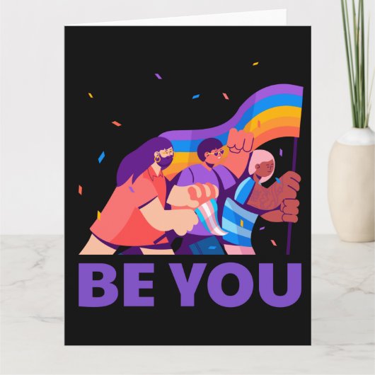 Jij ook. LGBT+Pride. Regenboogvlag Kaart (Voorkant)