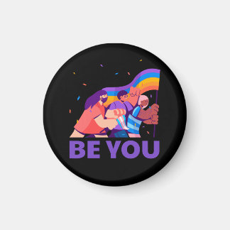 Jij ook. LGBT+Pride. Regenboogvlag Magneet