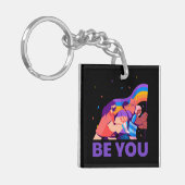 Jij ook. LGBT+Pride. Regenboogvlag Sleutelhanger (Voorkant Links)