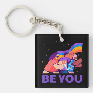 Jij ook. LGBT+Pride. Regenboogvlag Sleutelhanger