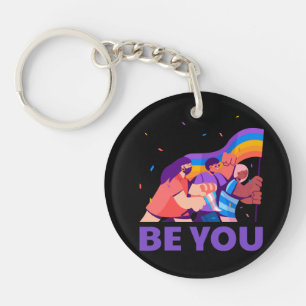 Jij ook. LGBT+Pride. Regenboogvlag Sleutelhanger