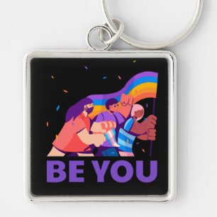 Jij ook. LGBT+Pride. Regenboogvlag Sleutelhanger