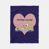 Jij Otter houdt van me Fleece Deken (Voorkant)