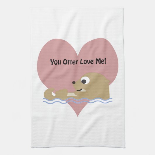 Jij Otter houdt van me Theedoek (Verticaal)