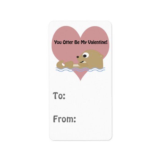 Jij Otter Is Mijn Valentijn Etiket (Voorkant)