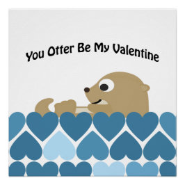 Jij Otter Is Mijn Valentijn Met Hartjes Poster