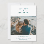 Jij Plus mij | Eenvoudige moderne namen | Blauwgro Save The Date (Voorkant)