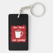 Jij praat, ik koffie sleutelhanger (achterkant)