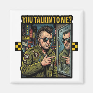 Jij praat tegen mij - 70s Neo Noir NYC Taxi Carica Magneet