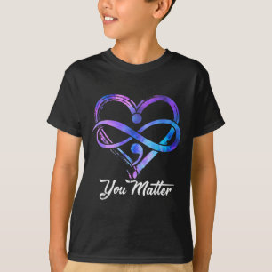 Jij Preventie van zelfmoord bewustzijn Hart Mannen T-shirt