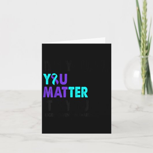 Jij Preventie van Zelfmoord Bewustzijn Teal Paarse Kaart (Voorkant)