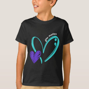 Jij Preventie van Zelfmoord Bewustzijn Turquoise P T-shirt