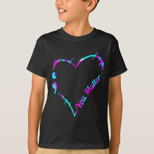 Jij puntkomma hart - Zelfmoordbewustzijn  T-shirt