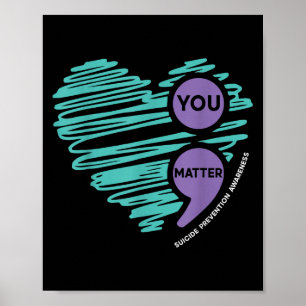 Jij puntkomma zelfmoordpreventie bewustzijn maand poster