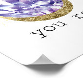 Jij Rock Amethyst Crystals Spirituele Waterverf Poster (Hoek)